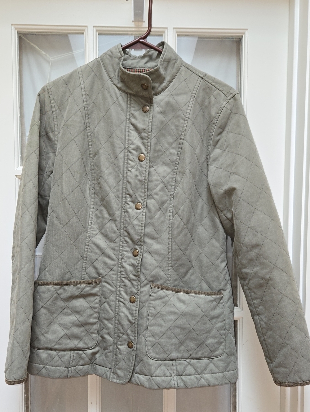 Orvis Womens Quilted Khaki Green Camp Jacket